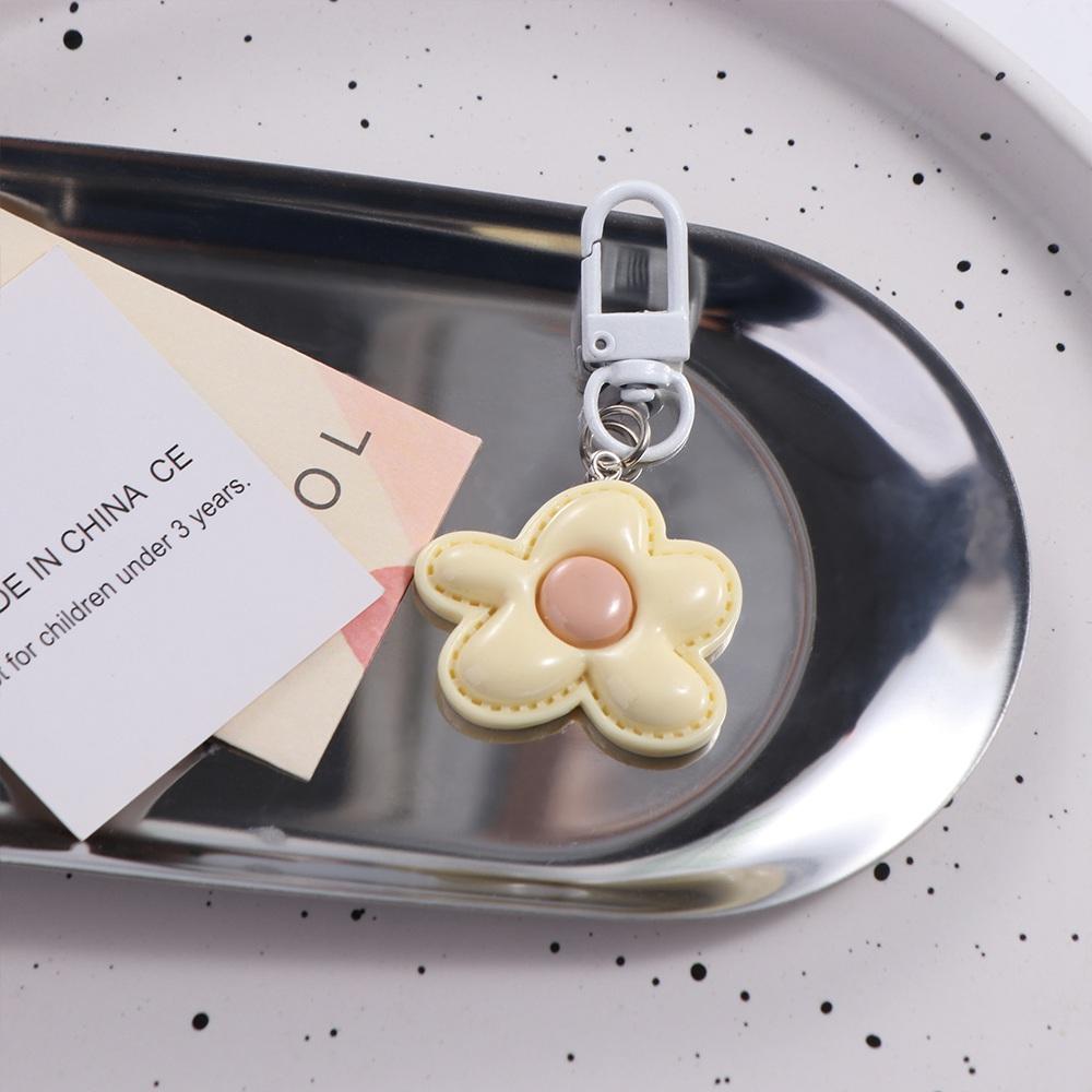 Korean Style Resin Floral Keyring Mini Bloom Pendant Funny Flower Keychain  Bag Pendant