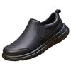 Fashion Forward Slip On All Black Mens Daily Wear Shoes Lightweight Plush Comfort Athletic Shoes For Middle Aged Elderly Dad Shoes