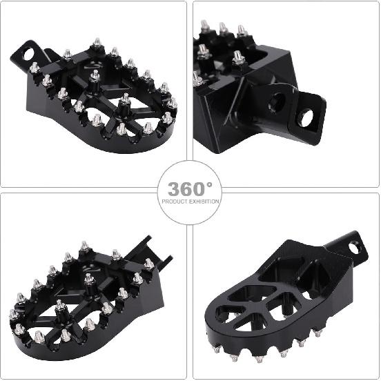 JFG RACING Motorcycle Footpegs Foot Pegs Pedals Rests CNC For KLR 650 KLR650 1987-2018 -2024 Black