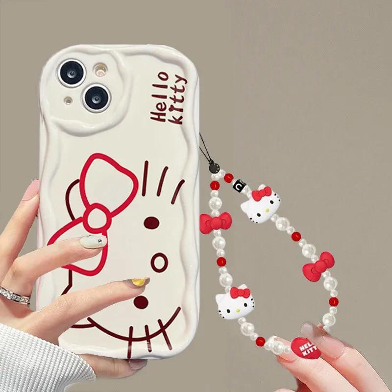 Hello Kitty Chain Case For Iphone 17 Pro Max 17 Air 16 15 14 13 12 11 Pro Max 16e 16 Plus 12 13 Mini Phone Casing Soft Cute INS
