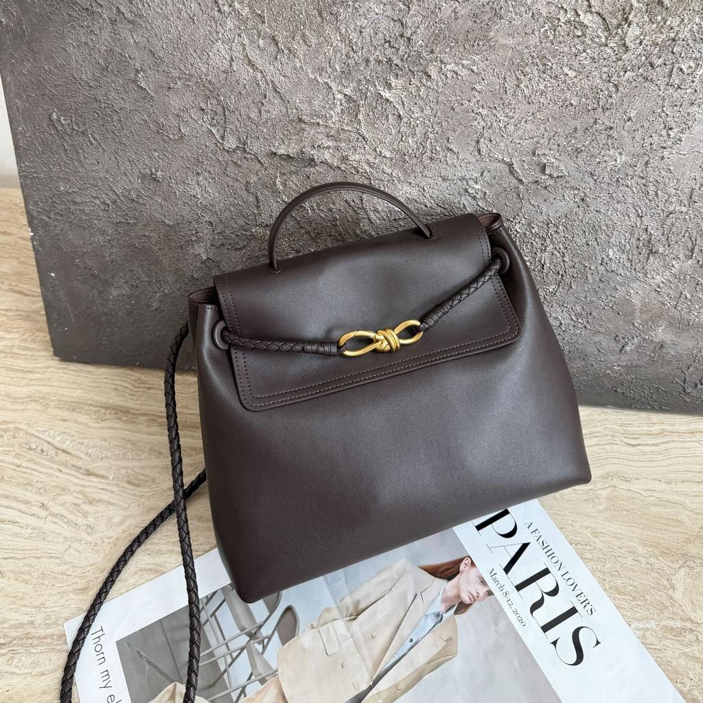 Skórzana Torebka Ręczna Stylu Old Money Luksusowa Europejski i Amerykański Styl Damska Torba Tote