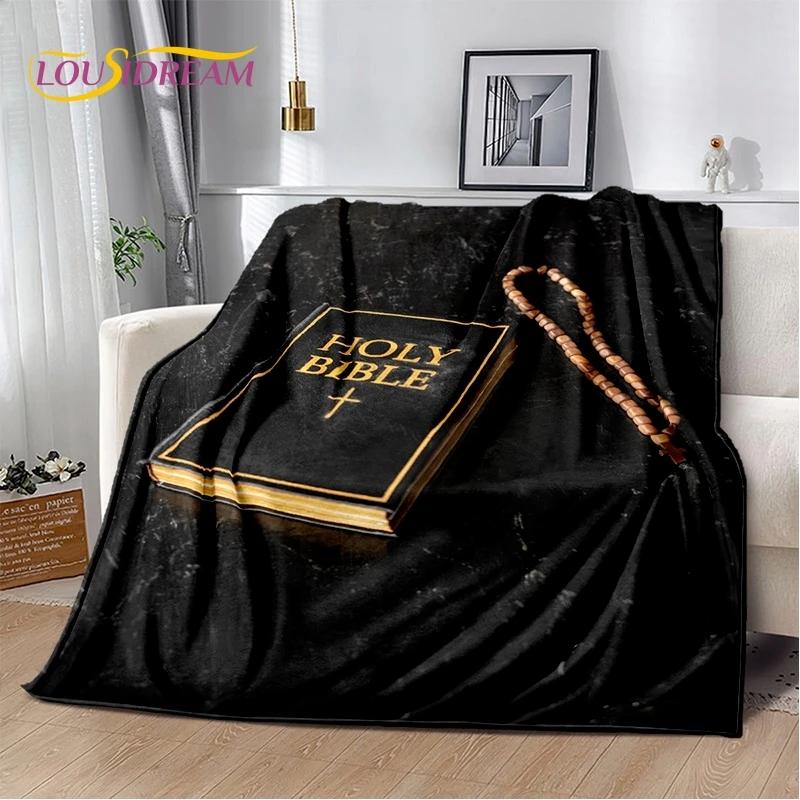 3D Pray Holy Bible Cross Jesus Soft Flannel Blanket for Bed Bedroom Sofa Picnic,Throw Blanket for Cover Outdoor Leisure Nap Gift