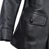Long Jacket Men Genuine Cow Leather Wind Coat Classic Black Plus Size Jackets Casual Cloths