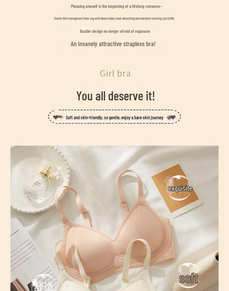 Cartoon Push-Up Wireless Bra for Small Busts with Side Support