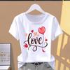 (Asian Size) cute letter style Women's Top T shirt Printed O-neck Short Sleeve T-shirts Fashion Female Casual Clothing Graphic Tee