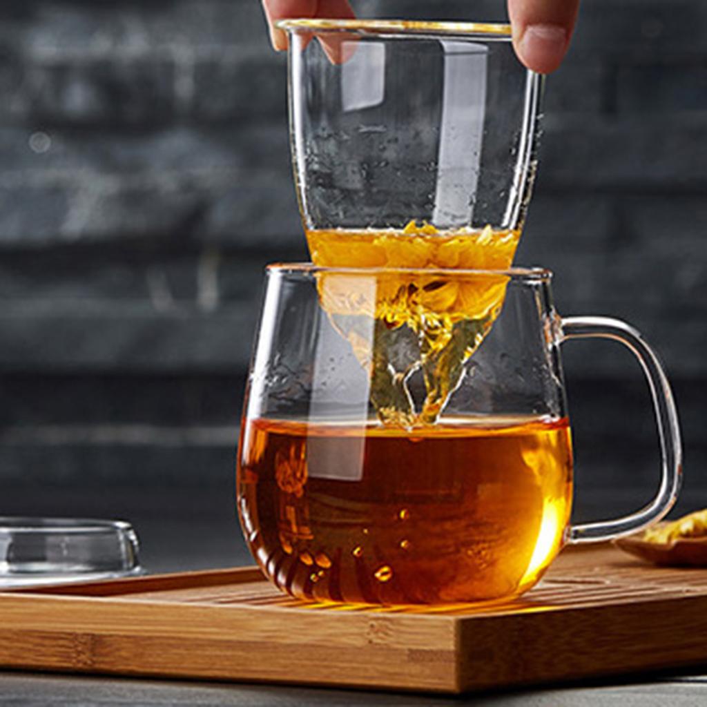 Transparent Mushroom Teacup With Filter Multi-Purpose Brewings Tea Cup High Borosilicate Milk Mug Household Drinking Coffee Cup