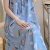 Womens Nightwear Nightdress Pure Cotton Silk Spring-Summer Sleeveless Pajamas Informal Print Dresses Loungewear Can Be Worn Outside Sle