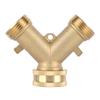 G3 4 Y Shape 2 Way Brass Hose Splitter with Water Faucet Ball Valve for Garden Greenhouse