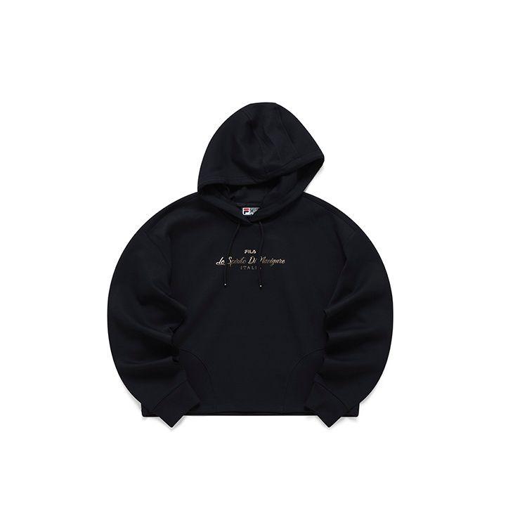 FILA Printed Sports Knit Hooded Pullover Sweatshirt Women sweatshirts Legendary-Blue F11W217201F-NV XXL