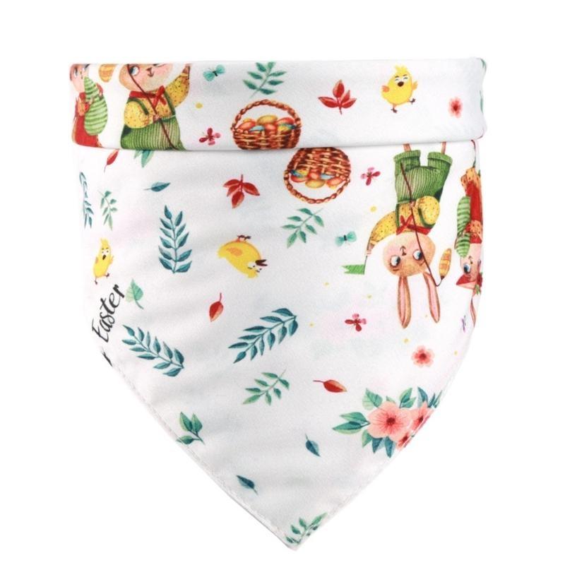 Easter Theme Dogs Scarf Pet Printed Neck Scarf Holiday Bandanas Party Accessory