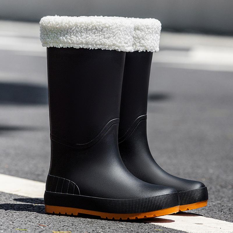 Water shoes Japanese and Korean high tube rain shoes women's rain boots long tube anti-new water boots