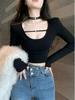 Damen Weinrot Schmal Geschnitten Langarm U-Ausschnitt Basisschicht Oberteil - Tailliert, Schick und Hochwertiges Winter-T-Shirt