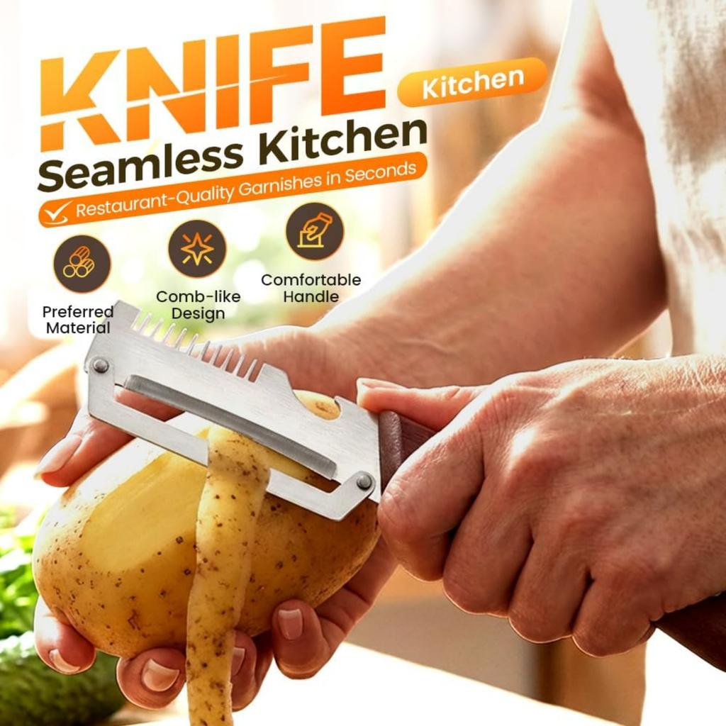 Multi-Functional Vegetable Peeler for Kitchen, 2026 Upgraded Stainless Steel Peeler, Durable Wooden Handle Peeler for Home Kitchen