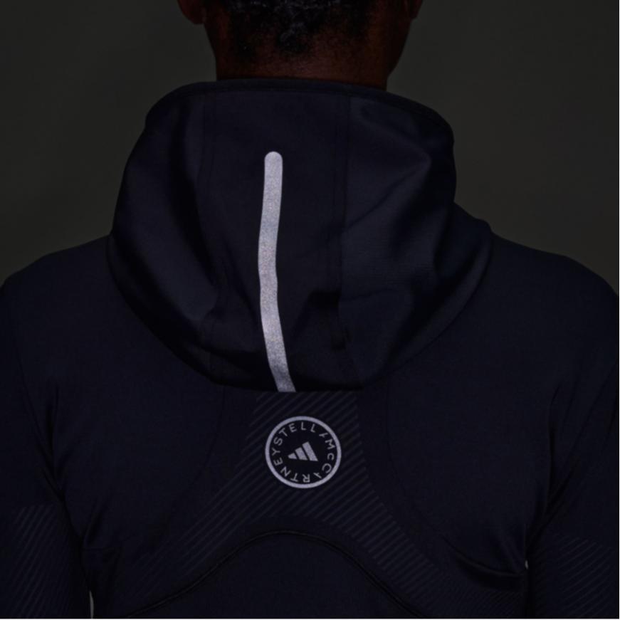 Adidas Cold.Rdy Stella McCartney FW24 Truepace Running Top Warm Sweat-Wicking Hooded Long Sleeve Jacket Women tops Black IY5019