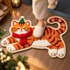 Non-Slip Dog-Shaped Area Rug Anti-fouling Cartoon Carpet Cat-Shaped Area Rug  Christmas Decorations