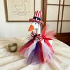Goose Costume for 7 Inch Mini Desk Goose Doll Patriotic 4th of July Outfit with Hat And Dress Independence Day Festival Decoration