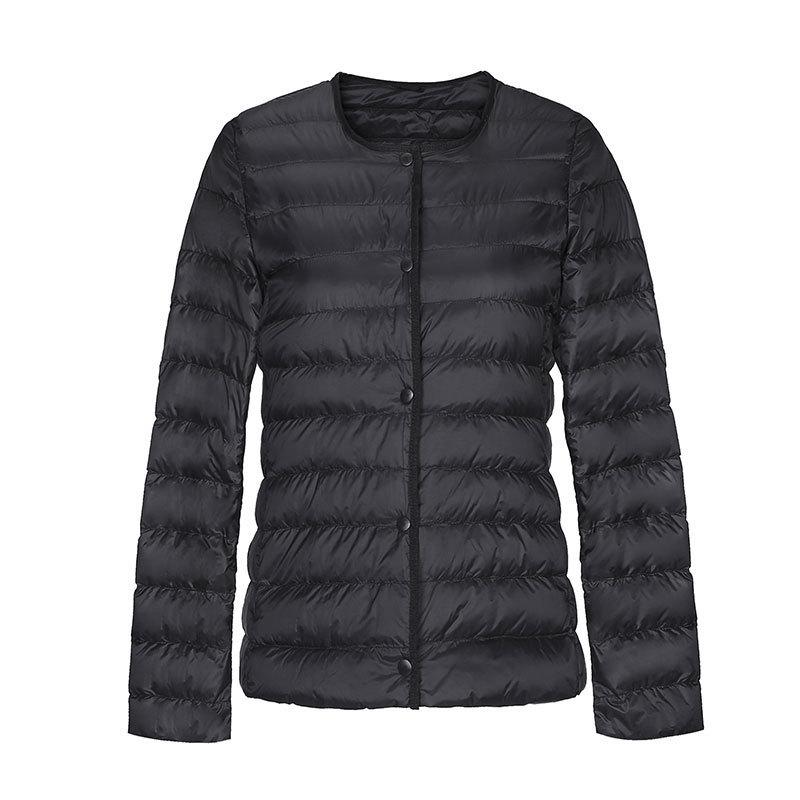 Winter New Down Jacket Women's Light and Thin Round Neck Slim V-neck Short Light Autumn Down Jacket