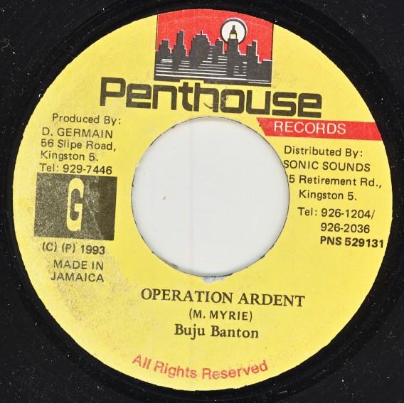 

7-дюймовая пластинка BUJU BANTON - Operation Ardent НЕТ Penthouse Recor 1993 Ямайка Регги, Ска и Даб Б/У