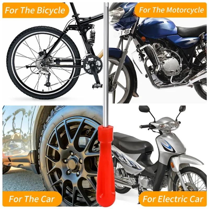 Autoventilkern-Demontageschraubendreher Ventilkern-Installationswerkzeuge Auto Motorrad Fahrradreifen Flathead-Ventilschaftkernentferner