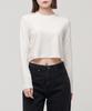 MUSINSA STANDARD WOMAN Women'S Crew Neck Crop Long Sleeve T-Shirt [Cream]