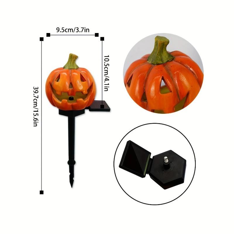 Halloween Pumpkin Candle Pathway Solar Lights Crow Yard Stake Lamp for Garden Yard Lawn Pathway Home Party Decoration Waterproof