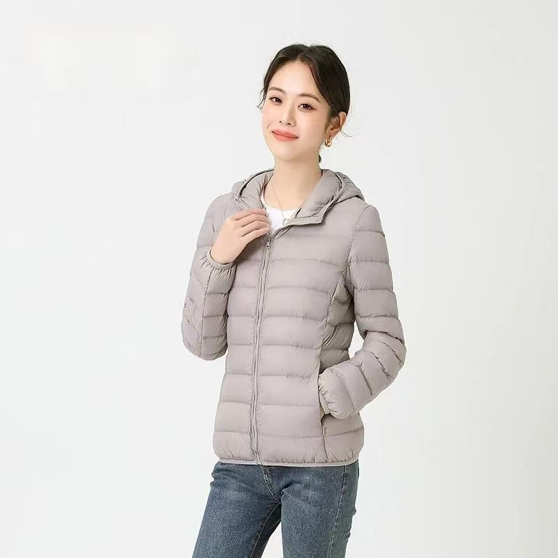 Light down jacket women's hooded new autumn and winter casual small white duck down warm and cold coat