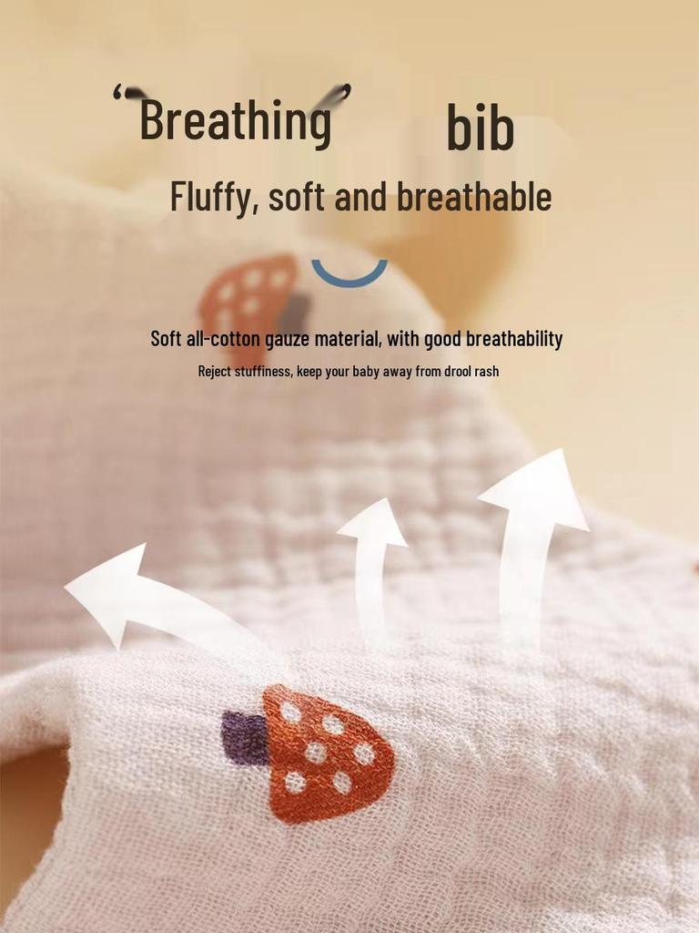 6-Layer Cotton Gauze Petal Baby Bib - 360° Newborn Anti-Spit-Up Towel for Summer