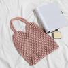Und-Gewebte Tasche Damen Handgefertigt Hohl Handtasche Damen Schultertasche Großes Fassungsvermögen Sommer Lässig Reise Strand Tragetasche Geldbörse