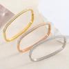 Starry Rhinestone Titanium Steel Square Buckle Bracelet - Women's Colorfast Hand Jewelry
