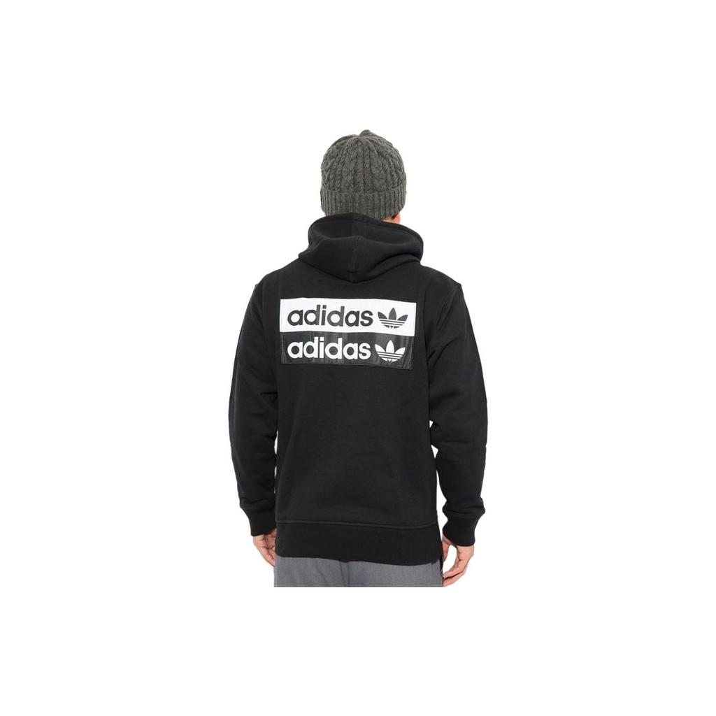 adidas Originals Trefoil RYV Hoodie mit Bündchenstreifen und Kordelzug Herren Hoodie Schwarz FM2266