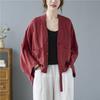 Damen Langarmjacken Herbst Vintage-Stil Alleskönner Locker Bequem Baumwolle Leinen Weiblich Lässige Mäntel