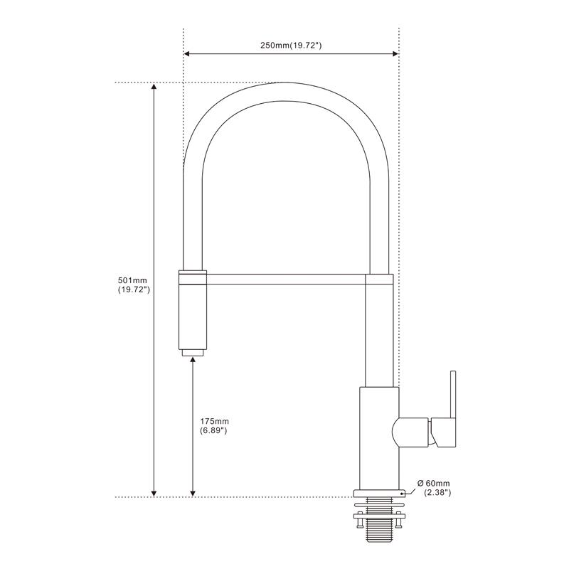 Premium Deck Mounted Pre-Rinse Pull-Down Kitchen Sink Mixer Faucet Taps with Gooseneck pull out Spray Single Lever Metal Handle
