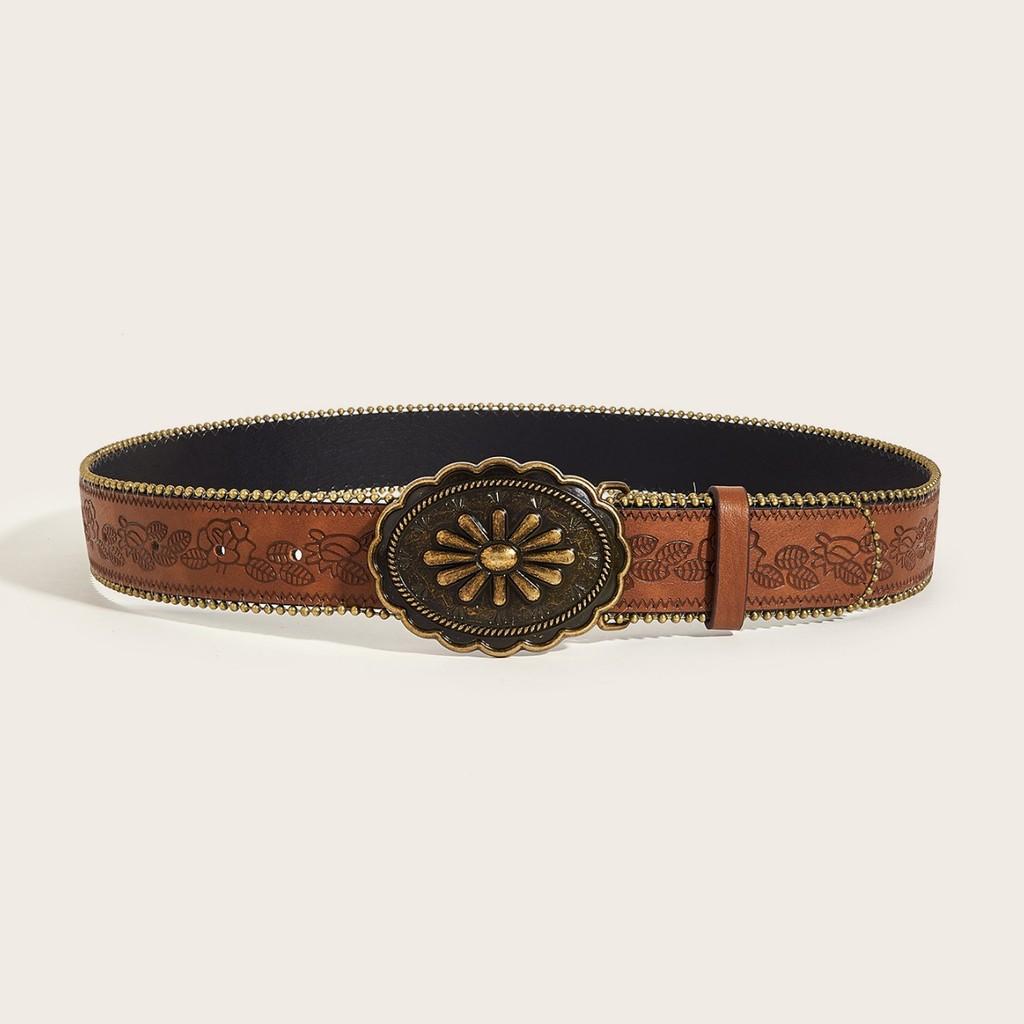 Punk Leather Belt With Metal Buckle For Men And Women Fashion Accessory