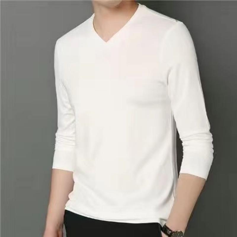 Elastisches Herren-T-Shirt mit V-Ausschnitt und langen Ärmeln, Herren-T-Shirt für Männer, T-Shirts, Herrenbekleidung, T-Shirt, Marken-T-Shirts