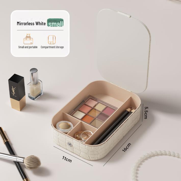 Portable Rechargeable Lighted Makeup Storage Box - Lightweight with Large Capacity