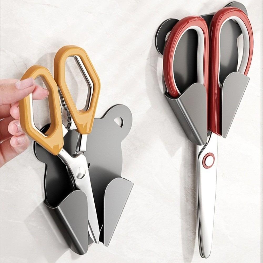 3pcs Punch-Free Scissor Holder Self-adhesive Scissor Display Shelf  Home Organization