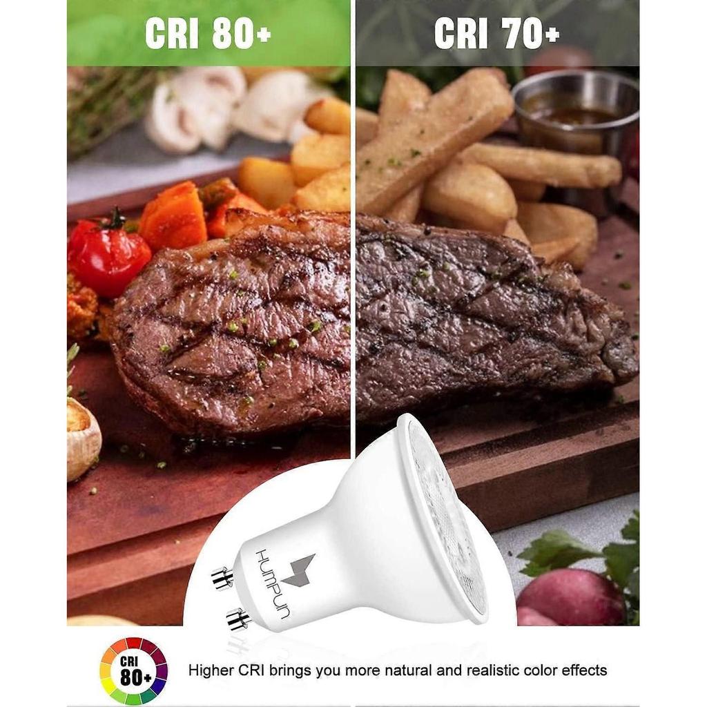 GU10 LED Bulbs Cool White 6000K, 7W 350LM, 50W Halogen Equivalent, Non-Dimmable, 120 Degree Beam Angle, AC 220-245V, Pack of 10