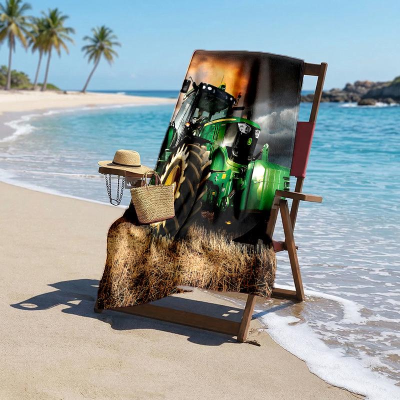 Tractor Fashion Beach Towel: Ideal for Summer Adventures Soft, Absorbent and Quick Drying Suitable for Swimming and Bathing