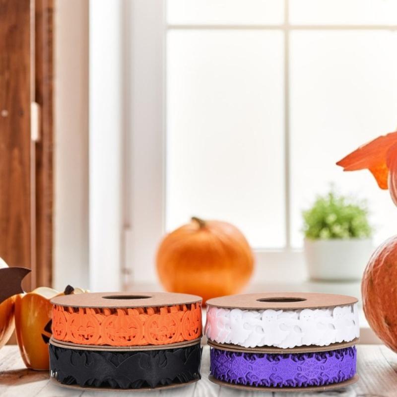 Haunting Beauty Decorative Halloween Ribbon Showcasing Bat Motif Perfect for Party Tool and Fashion Hair Accessories