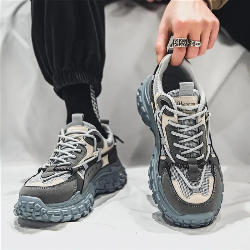 

New Spring Autumn Men Shoes Wear Resistant Durable Thick Soled Tires Comfortable Breathable Versatile Sports Running Shoes 44