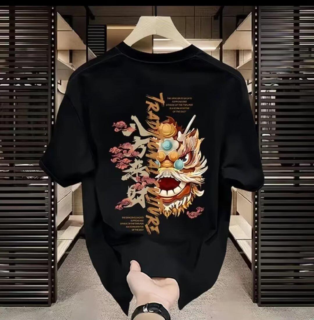 Men S T-Shirt Men S Casual Trend Brand T-Shirt Cotton Printed Short Sleeve Ins Trend Crew Neck Summer S