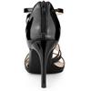 Allegra K Women's Open-Toe Strap Ankle Strap Back Zip Stiletto Heel Sandals, Black, Size 25.5cm