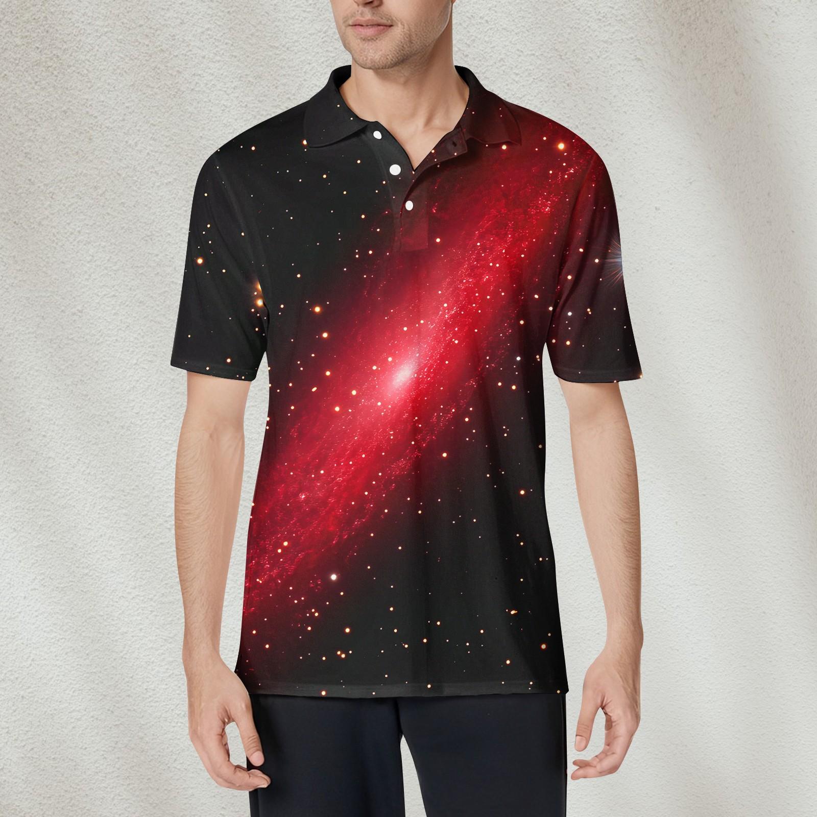 

Мужская модная рубашка с коротким рукавом из мягкого хлопкового воротника с принтом XL винный