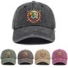 Retro Distressed Eagle Print Washed Trendy Soft Top Baseball Cap Unisex Hat
