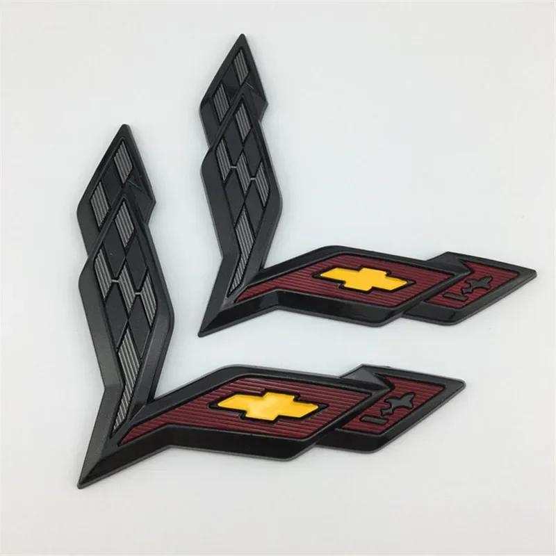 2pcs ABS Car Front Emblem Rear Trunk Badge Sticker for Chevrolet Corvette Logo Aveo Cruze Malibu Captiva Trax Niva Captiva