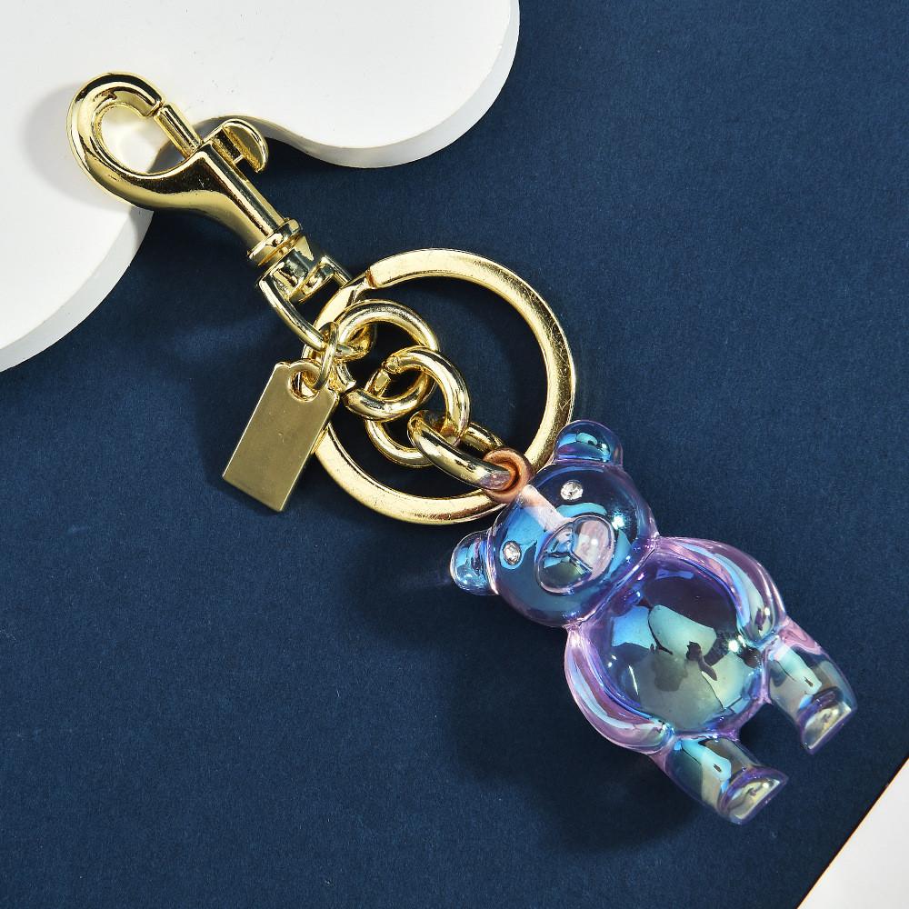 Style 3d Bear Keychain With Electroplated Metal For Bag Decoration