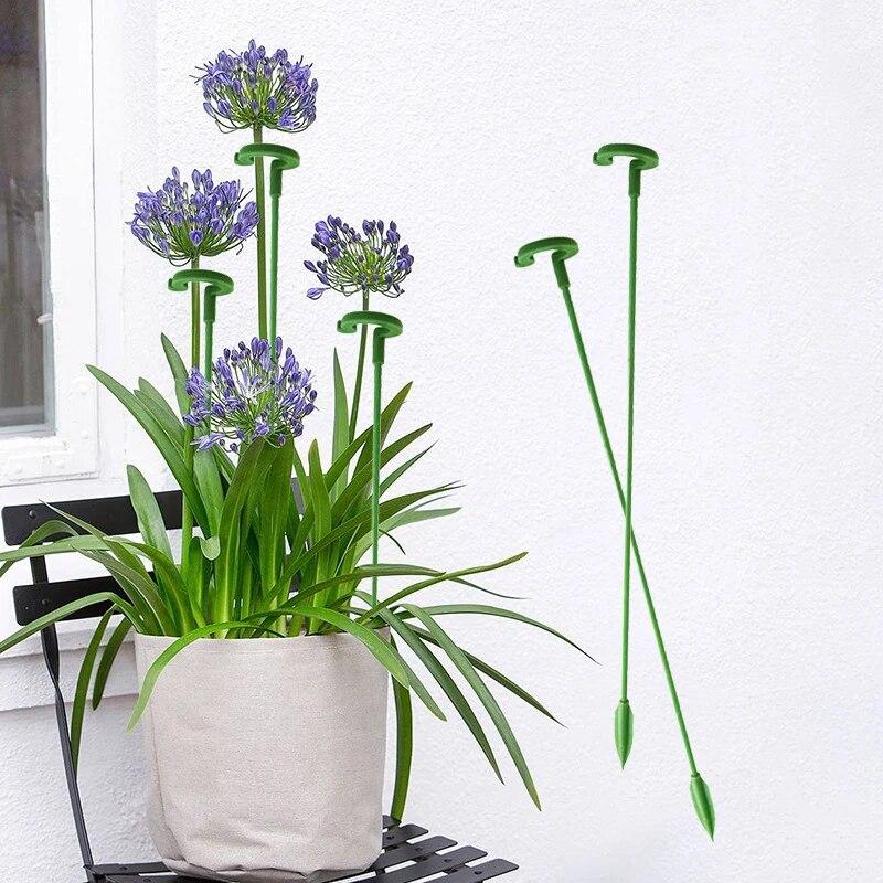 10pcs 27cm Horticultural Flower Stand Bracket, Potted Plant Flower Shape Support Rod, Fixed Anti Lodging Leaf Guard Frame