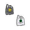 Cartoon plastic bag smiley face shape brooch trendy schoolbag clothes decoration oil spike needle