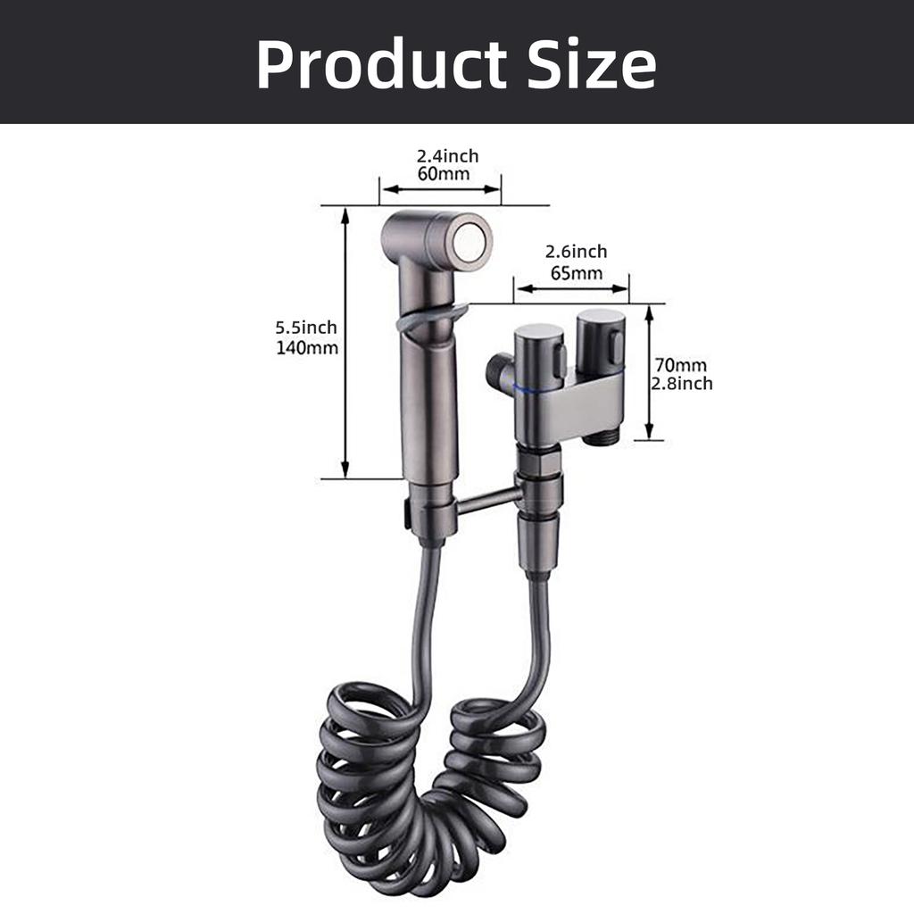 Modern Bathroom Handheld Bidet Sprayer Set Elegant Toilet Hand Sprayer Long Flexible Hose Hand Shower for Bathroom