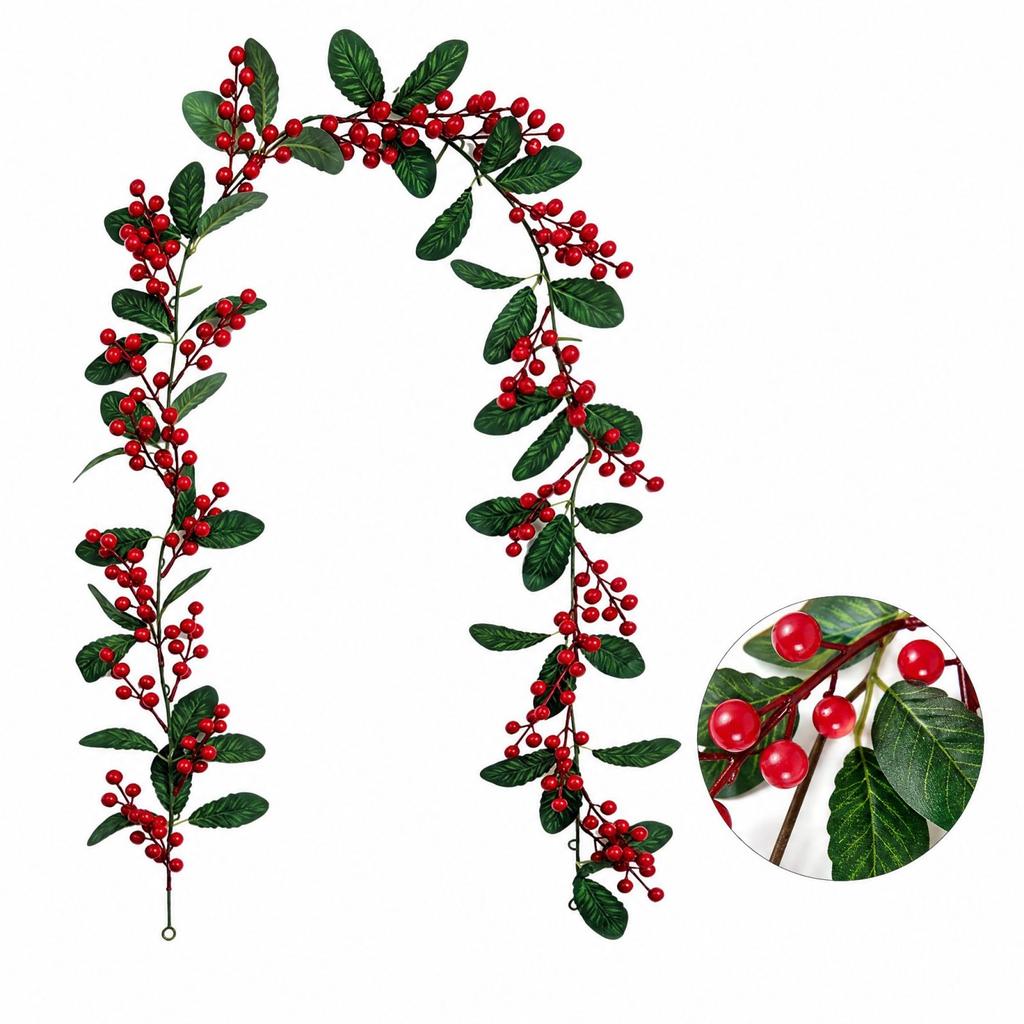 Artificial Christmas Red, Decorative Garland for Holiday Home Decor